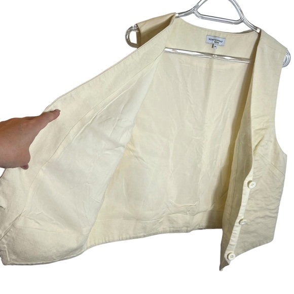 WeWoreWhat x Rent the Runway Cream Linen Blend Boxy Vest, Medium - Picture 4 of 8